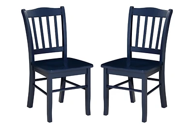 Navy Wood Shaker Dining Chairs, Set of 2