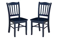 Navy Wood Shaker Dining Chairs, Set of 2