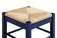 Navy Handwoven Square Wooden Counter Stool