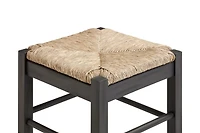 Gray Handwoven Square Wooden Counter Stool