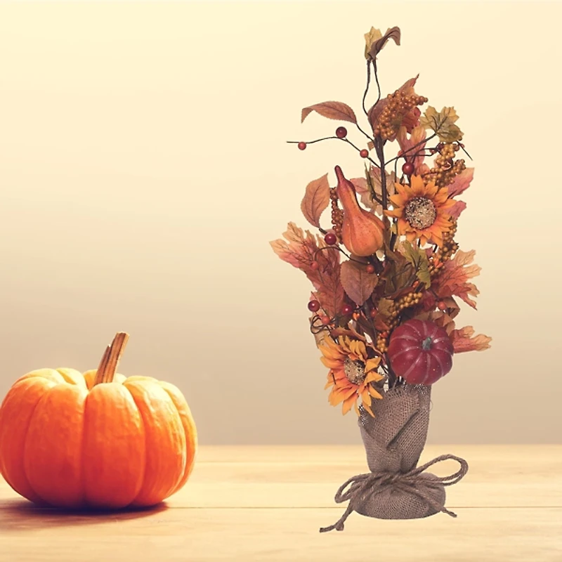 Pumpkin and Sunflower Harvest Arrangement