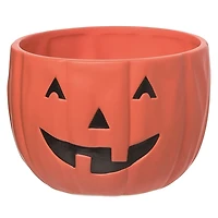 Orange and White Jack O Lantern Bowls, Set of 2