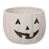 Orange and White Jack O Lantern Bowls, Set of 2