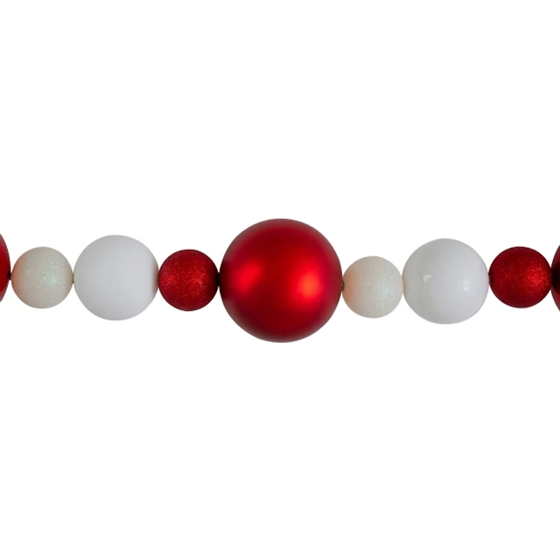 Red and White Shatterproof Ornament Tree Garland