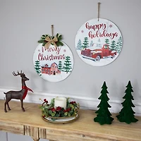 Round Christmas & Holidays Wall Plaques, Set of 2
