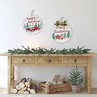 Round Christmas & Holidays Wall Plaques, Set of 2