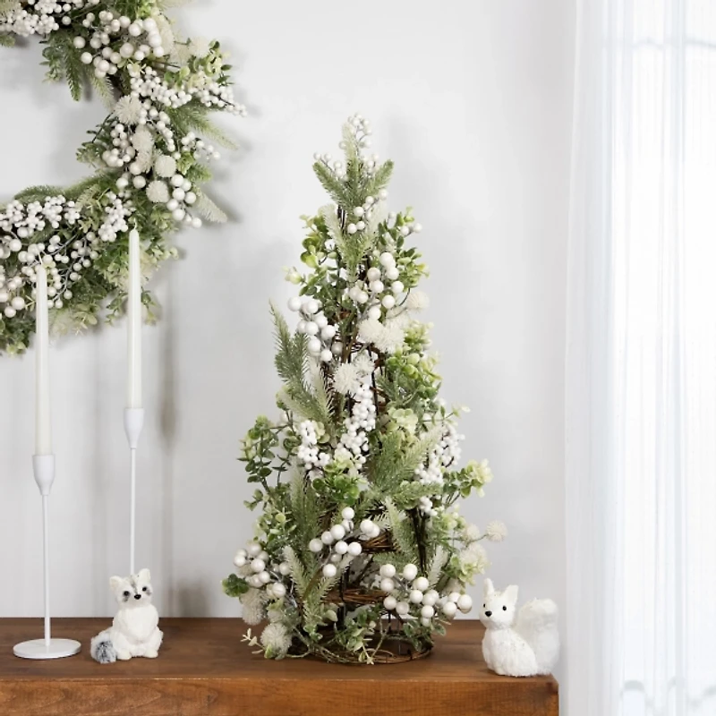 Glitter Pine and Berry Mini Christmas Tree