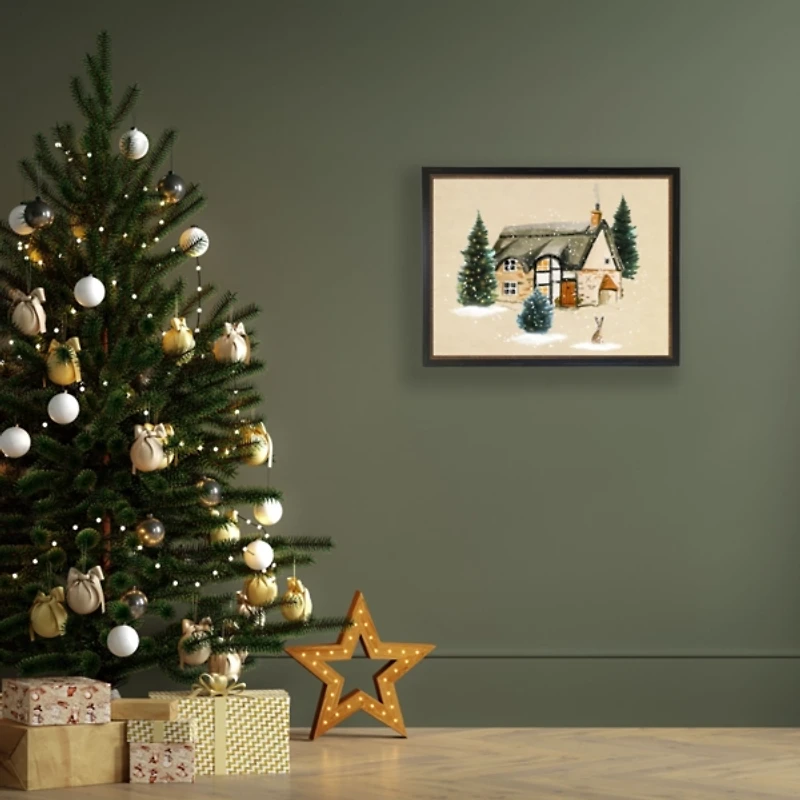 Winter Home Scene II Framed Art Print