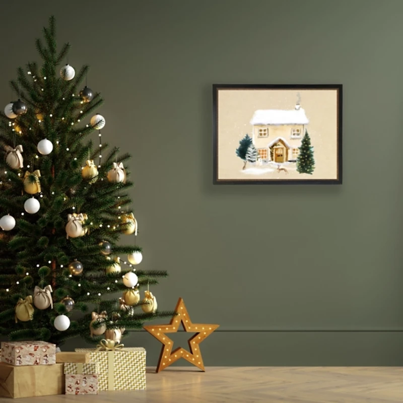 Winter Home Scene III Framed Art Print