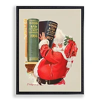 Santa Checking It Twice Framed Art Print