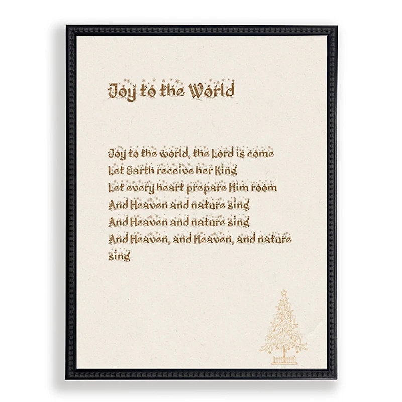 Joy to the World Black Framed Wall Plaque