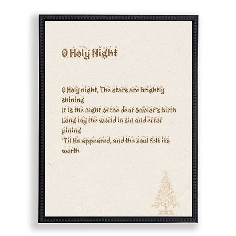 O Holy Night Black Framed Wall Plaque