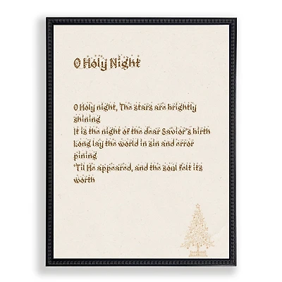 O Holy Night Black Framed Wall Plaque