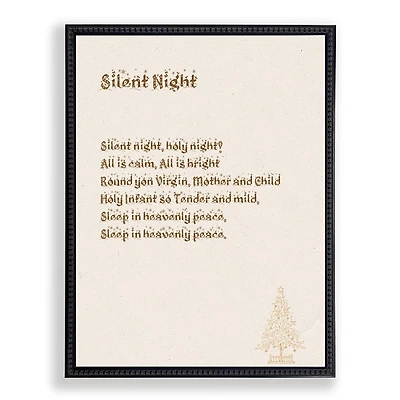 Silent Night Black Framed Wall Plaque