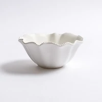 White Wavy Beaded Cereal Bowl