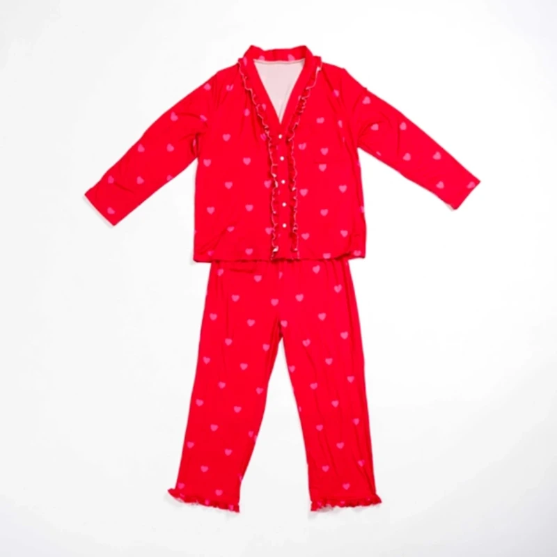 Valentine Ruffle Heart Pajama Set