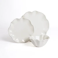 White Beaded Wavy 12-pc. Dinnerware Set