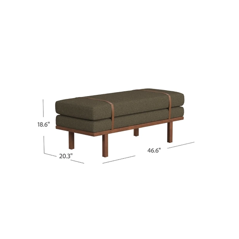 Brown Boucle Brown Faux Leather Bench