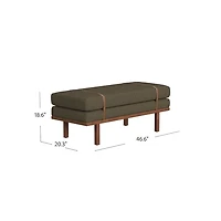 Brown Boucle Brown Faux Leather Bench