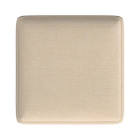 Cream Upholstered Storage Ottoman with Tray Top