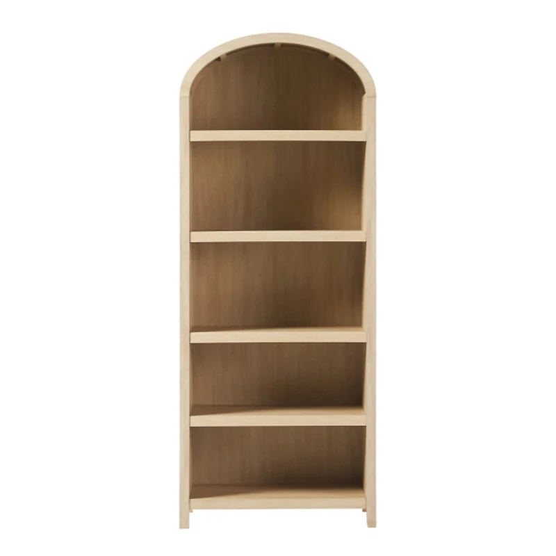 Coastal Arched Modern Open Shelf Bookcase