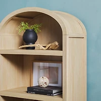 Coastal Arched Modern Open Shelf Bookcase