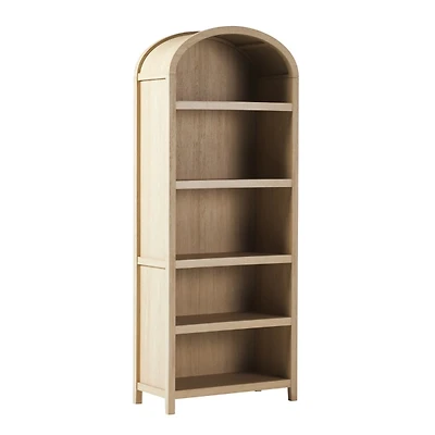 Coastal Arched Modern Open Shelf Bookcase