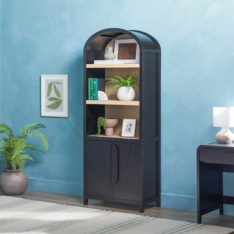 Black Arched Modern Chantelle Bookcase