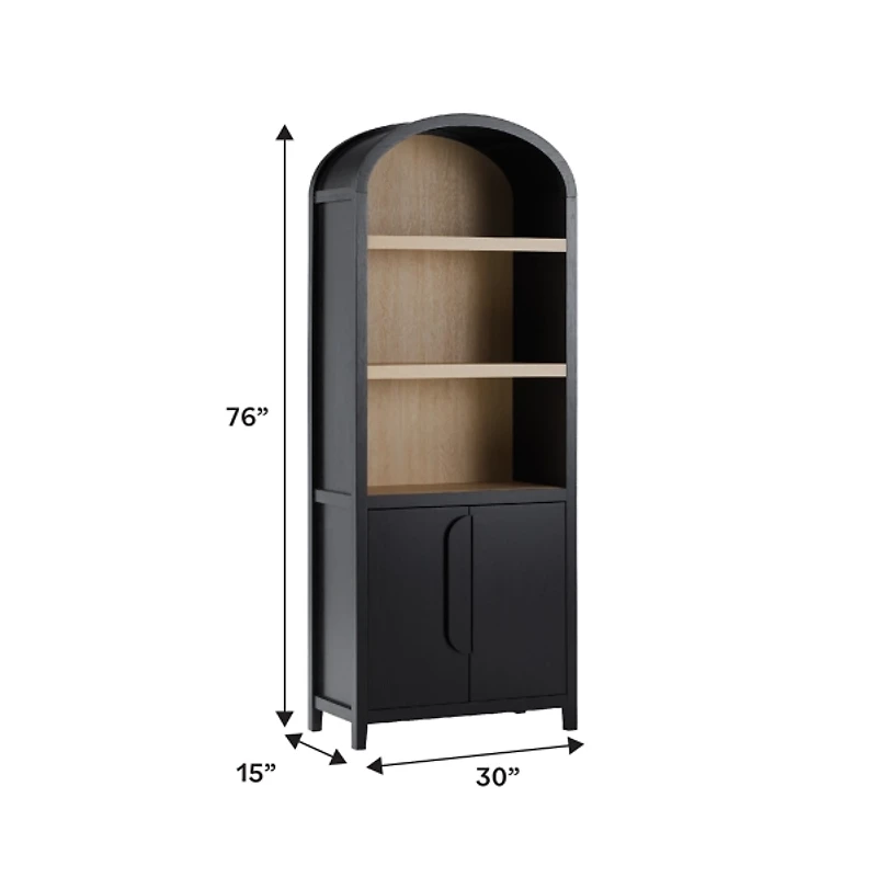 Black Arched Modern Chantelle Bookcase