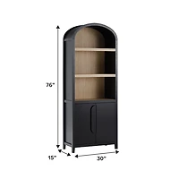 Black Arched Modern Chantelle Bookcase