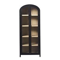 Black Arched Glass Doors Chantelle Bookcase