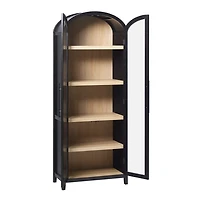 Black Arched Glass Doors Chantelle Bookcase