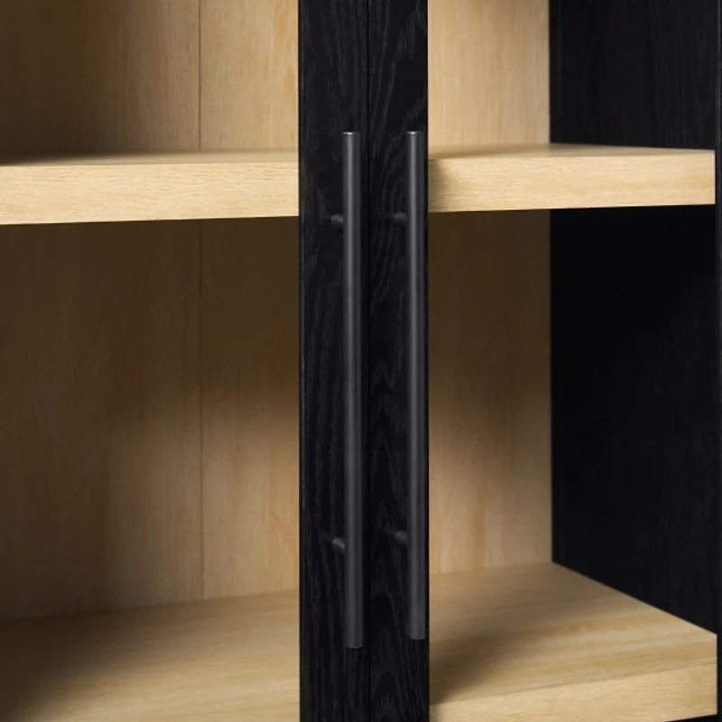 Black Arched Glass Doors Chantelle Bookcase