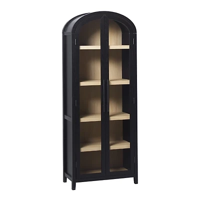 Black Arched Glass Doors Chantelle Bookcase