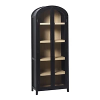 Black Arched Glass Doors Chantelle Bookcase