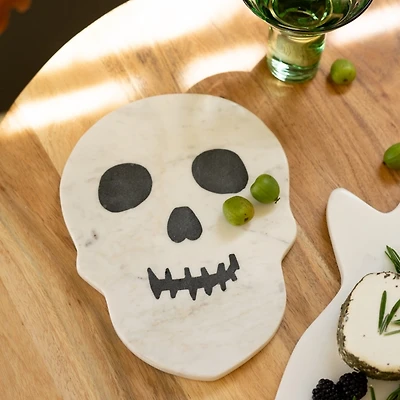 Marble Skull Halloween Cheese Board