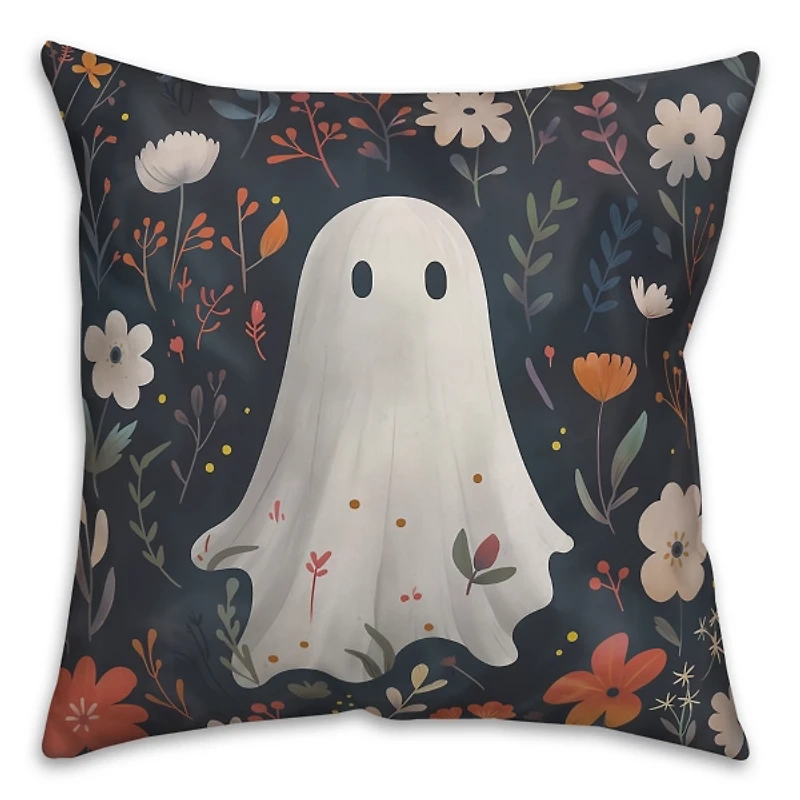 Floral Ghost Throw Pillow