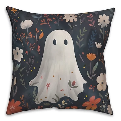 Floral Ghost Throw Pillow