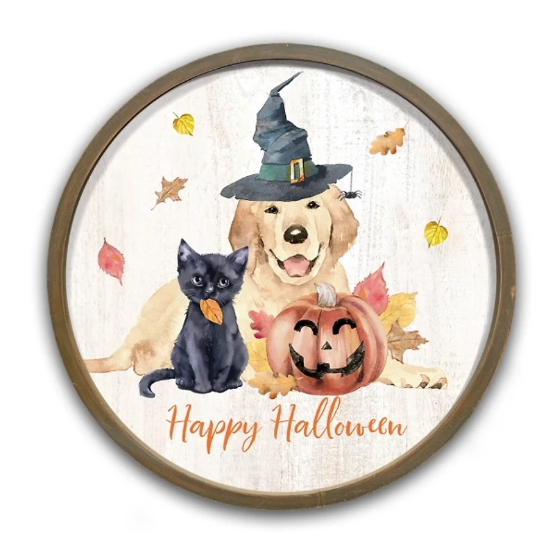 Halloween Pets Round Wall Plaque