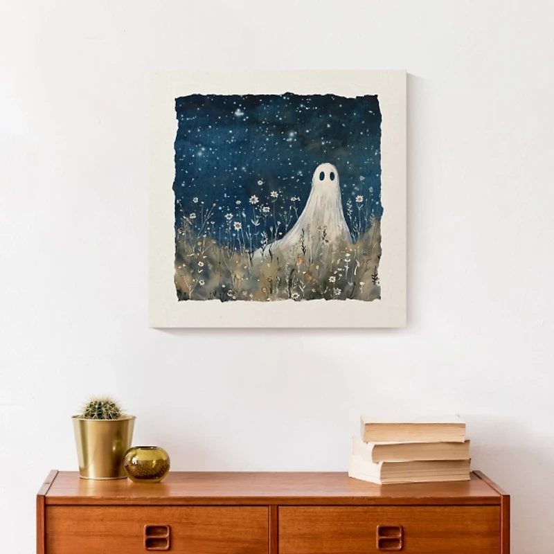 Stargazing Ghost Canvas Art Print