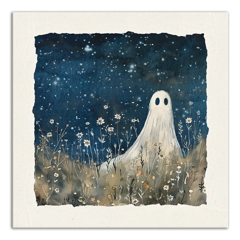 Stargazing Ghost Canvas Art Print