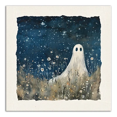 Stargazing Ghost Canvas Art Print