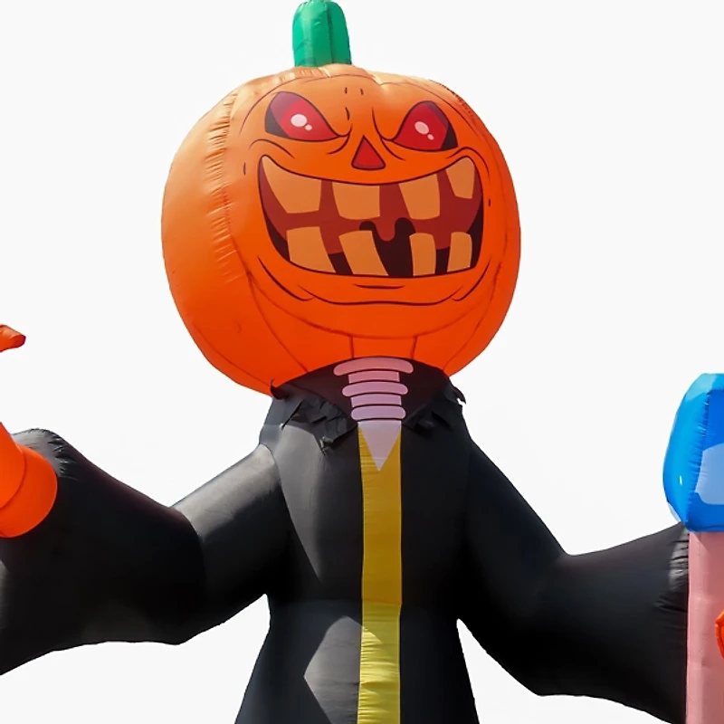 LED Pumpkin Reaper Halloween Inflatable, 20 ft.