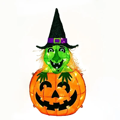 Pre-lit Jack O Lantern Witch Outdoor Decoration