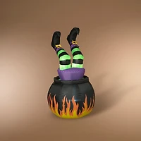 Pre-Lit Witch in Cauldron Inflatable Decoration