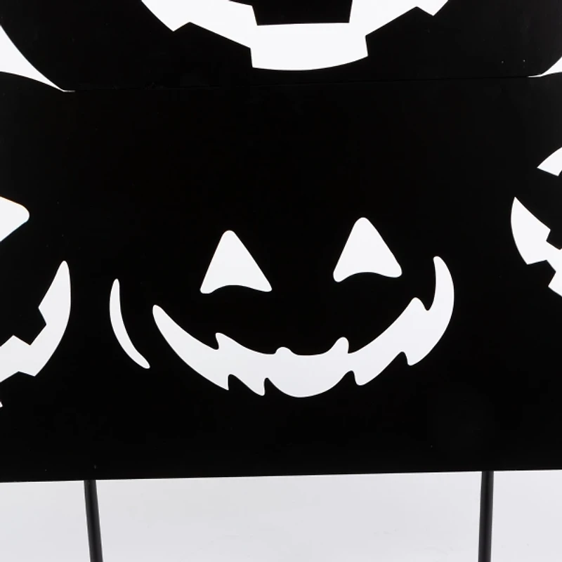 Black Metal Jack O Lantern Halloween Yard Stake