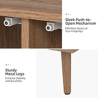 Oak and Natural Rattan 4-Door Sideboard