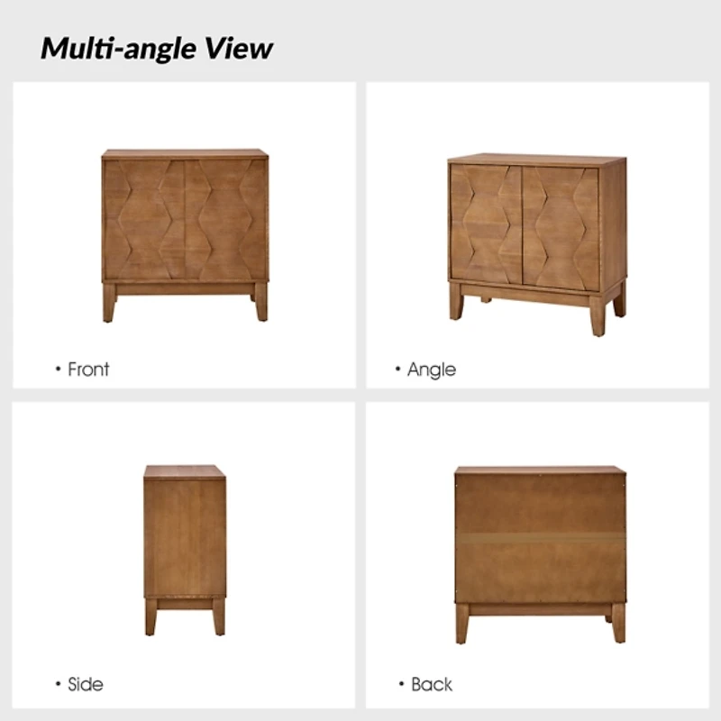 Natural Geometric Mabel 2-Door Cabinet