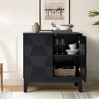 Black Geometric Mabel 2-Door Cabinet