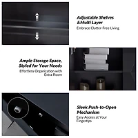 Black Geometric Mabel 2-Door Cabinet